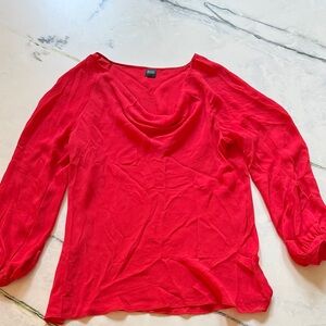 Saks Fifth Avenue Red Silk Blouse - Size L